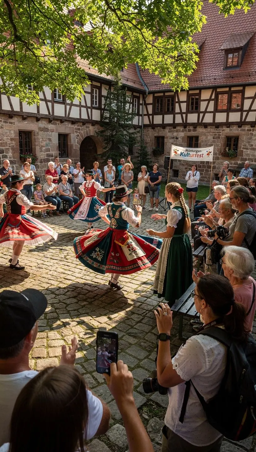 Ein Besucher betrachtet ein Gemälde in einem deutschen Museum.